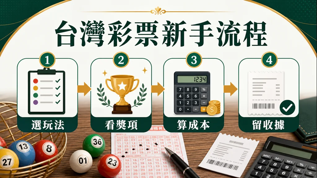 台灣彩票新手流程選玩法看獎項算成本與留收據圖解