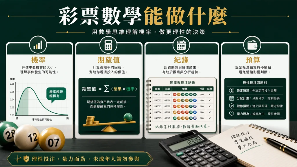 彩票數學機率期望值紀錄與預算圖解