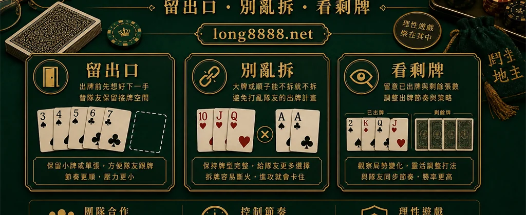 鬥地主線上常見失誤與隊友配合提醒圖
